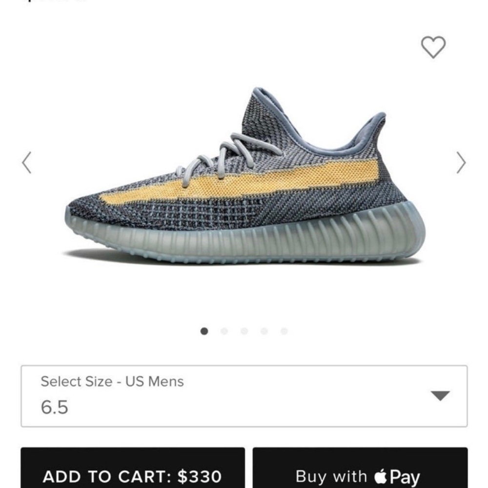 Adidas Yeezy Boost 350 V2 Gray and Yellow Sneakers
